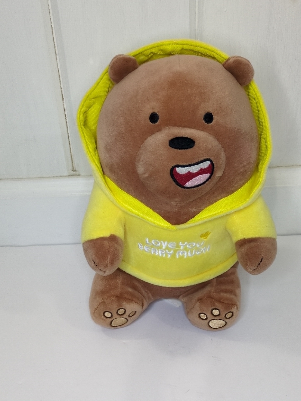 Miniso We Bare Bears Grizzly Cartoon Network Love You Beary Much 9.8in Plush